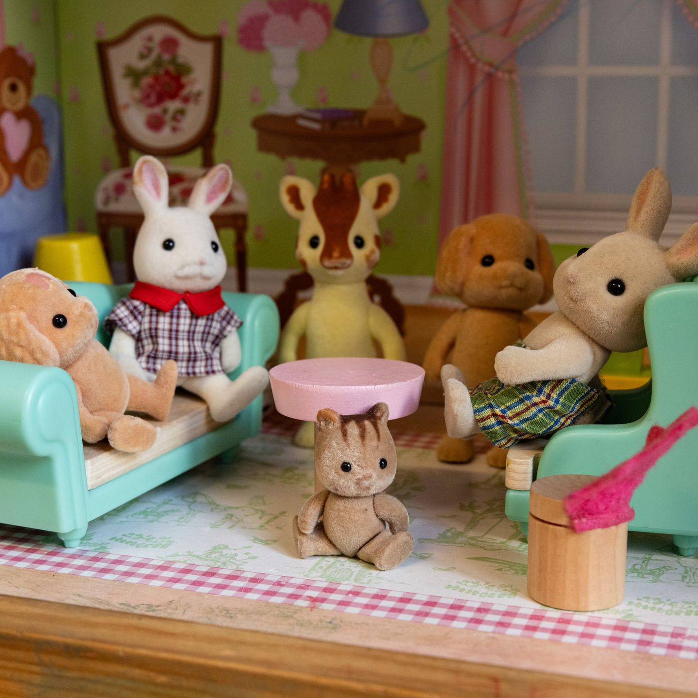 Toys in a family house scene