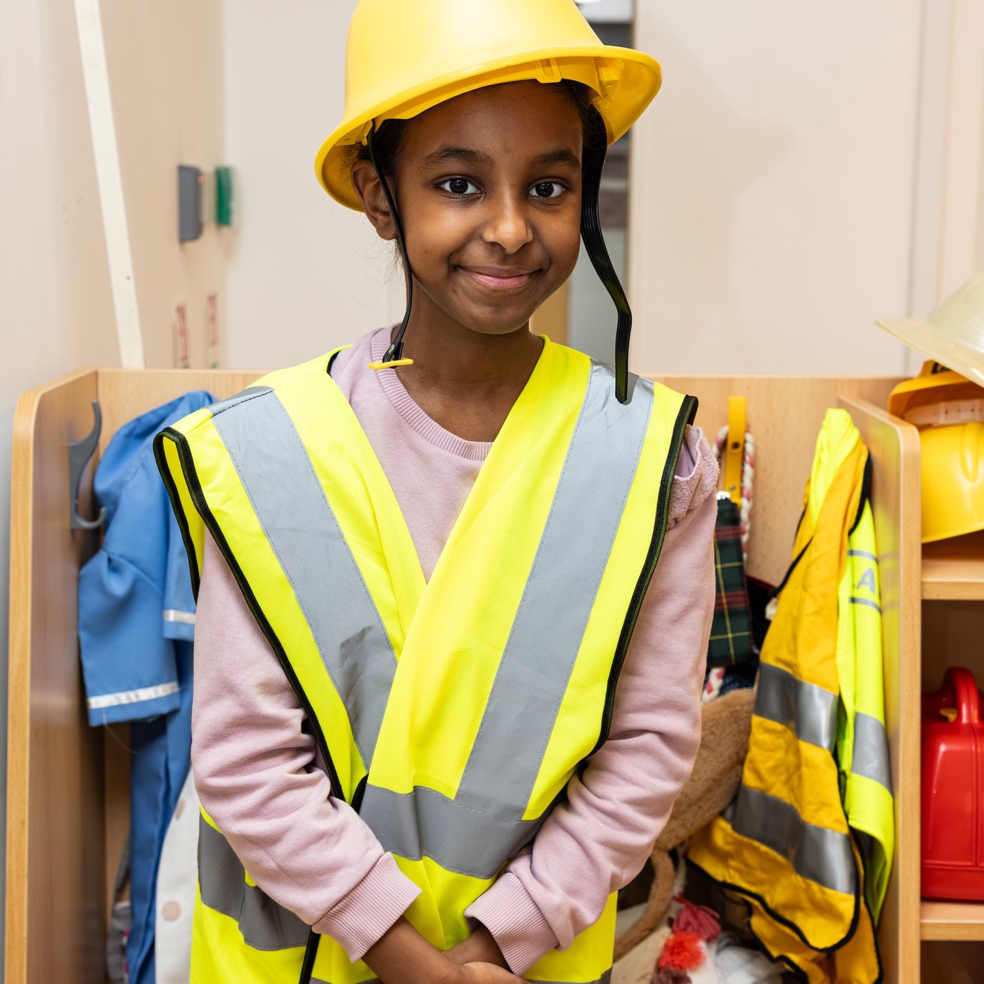 Girl dressed in high vis