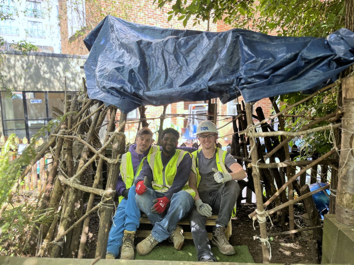 Volunteers in garden