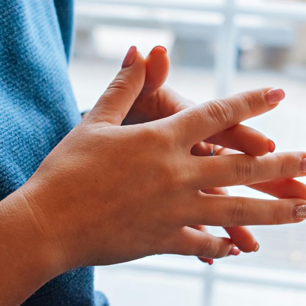 Woman's hands stock image